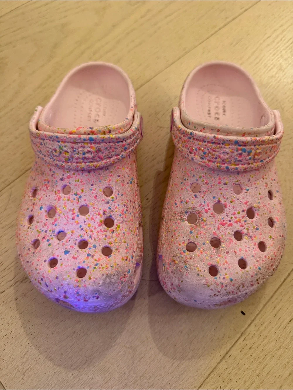 Kids Pink Splash Croc Shoes